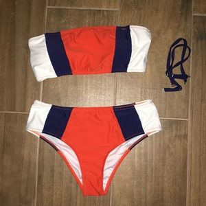 Semi high-waisted bandeau bathing suit !!
